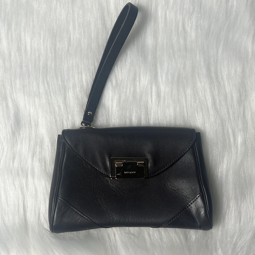 KATE SPADE LEATHER WRISTLET CLASSIC TRAVEL PURSE